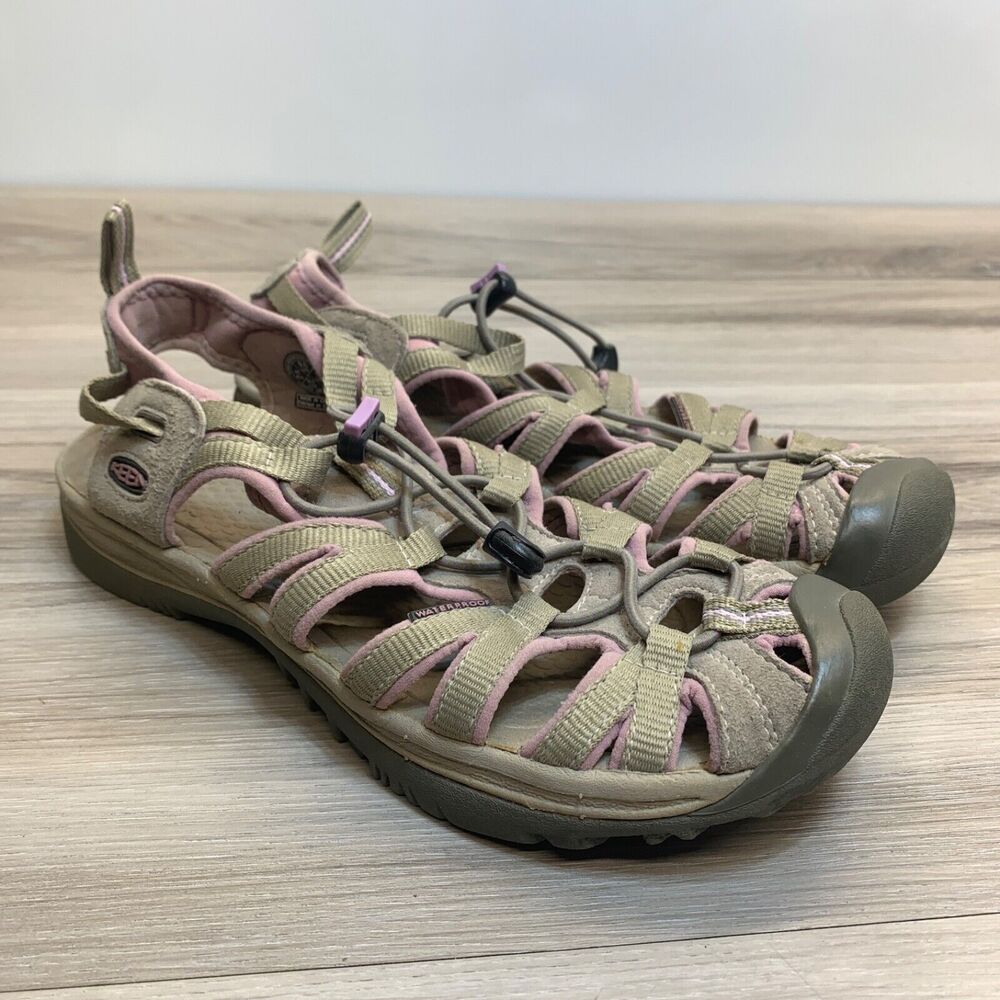 Keen Whisper Waterproof Sandals Shoes Women's Size 8.5 Beige Pink Outdoor Sport